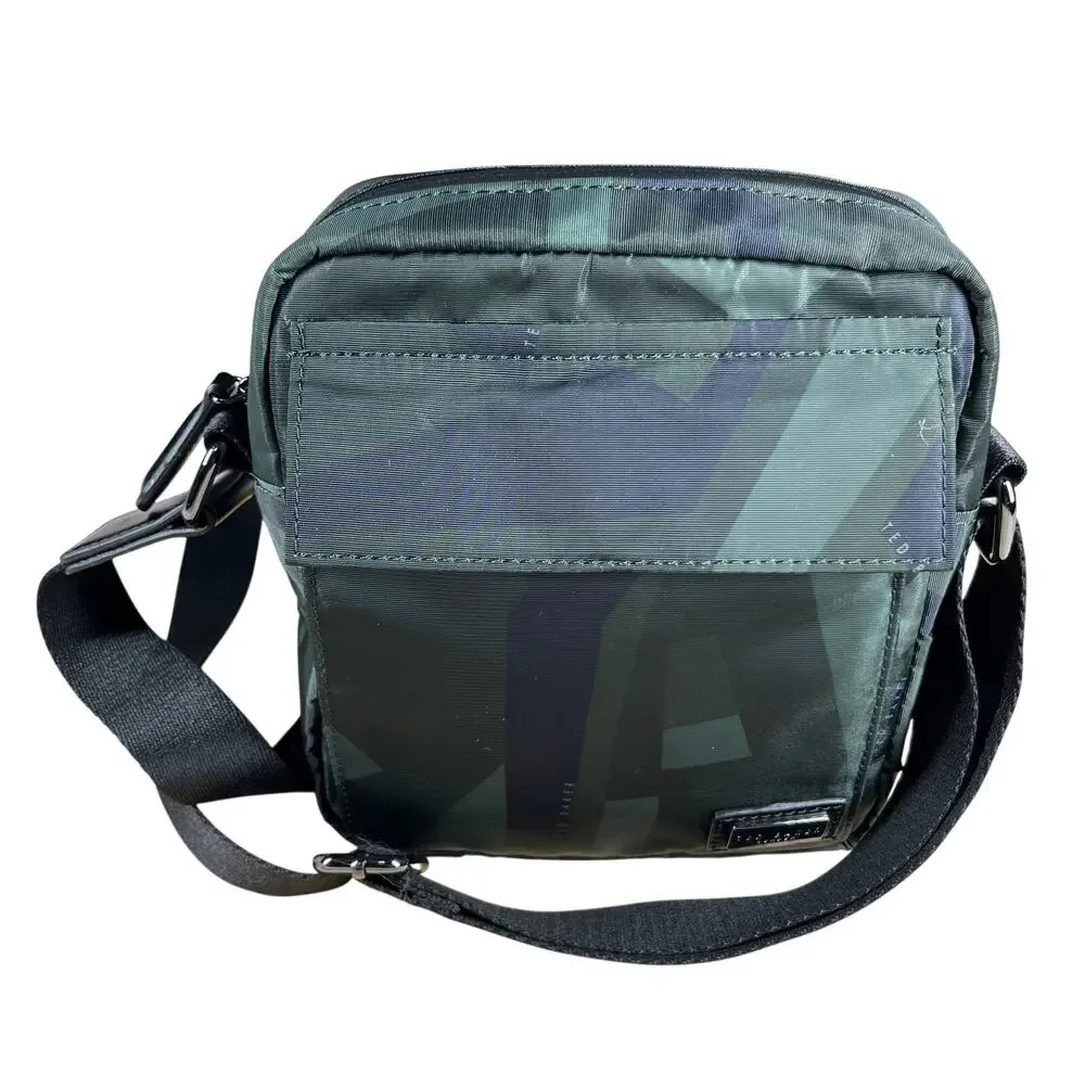 TED BAKER London Signle Camo Crossbody Messenger Bag Mens/Womens In Olive Travel